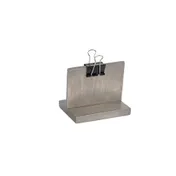 Cal-Mil 2036-32-110 Aspen Clip Sign Holder, 2" x 4" x 3-1/4" Gray Wood Display, 4" Width, 3" Height 1 image