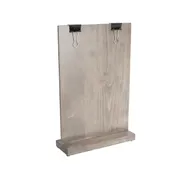 Cal-Mil 2036-811-110 Aspen Clip Sign Holder, 2.5" x 9.25" x 13.5" Gray Wood 1 image