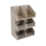 Cal-Mil 2054-110 Aspen Condiment Holder, 7" X 11" X 16"H (6) Section, Clear Acrylic 1 image