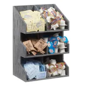 Cal-Mil 2054-83 Ashwood Condiment Organizer/Display, 10.5"W X 6.5"D X 15.5"H, 6 Tier 1 image