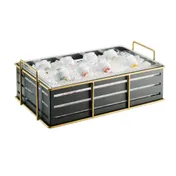 Cal-Mil 22085-12-90 Empire Ice Housing - 22x13-1/2x6-3/4" Plastic Display with Pan, Gold/Black Frame 2 image