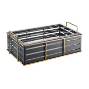 Cal-Mil 22085-12-90 Empire Ice Housing - 22x13-1/2x6-3/4" Plastic Display with Pan, Gold/Black Frame 1 image
