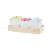 Cal-Mil 22376-3-71 Blonde Jar Display, 5" X 12.75" X 4.5" (3) Melamine Jars, Rectangular 1 image