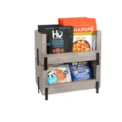 Cal-Mil 22407-12-110 Aspen Stacking Bin, 6" X 12" X 7"H, Black Metal Accents 2 image