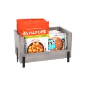 Cal-Mil 22407-12-110 Aspen Stacking Bin, 6" X 12" X 7"H, Black Metal Accents 1 image