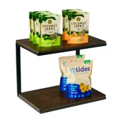 Cal-Mil 22427-112 Heritage Merchandiser, 12" X 18" X 14.5"H (3) Tier, Dark Stained Oak Wood With Black Frame 2 image