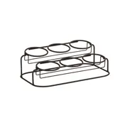 Cal-Mil 22601-16-13 6 Jar Display, 16"W X 9.25"D X 6"H (3) 16 Oz. Jars Included, Black 1 image