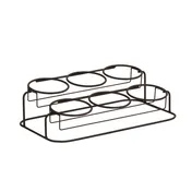 Cal-Mil 22601-32-13 6 Jar Display, 19"W X 11"D X 5.25"H (3) 32 Oz. Jars Included, Black 1 image