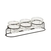 Cal-Mil 22602-32-13 3 Jar Display, 6"W X 5"D X 4.5"H (3) 32 Oz. Jars Included, Black 1 image