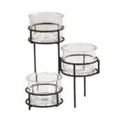 Cal-Mil 22604-32-13 Jar Display, 11"W X 11"D X 12.25"H, 3 Tiered, Includes (3) 32 Oz. Round Glass Jars 1 image