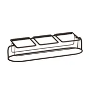 Cal-Mil 22802-3-13 3 Jar Display, 16.5"W X 10"D X 5"H (3) Square Glass Jars Included, Black Wire 1 image