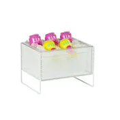 Cal-Mil 22907-10-15 Juno Ice Box Beverage Tub, 13" W x 10" D x 9.5" H, White Metal Construction 1 image