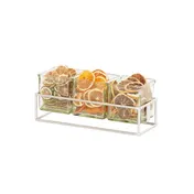 Cal-Mil 23747-3-49 3 Jar Holder, 12.5" W X 4.5"D X 3"H, Chrome-Plated Wire 1 image