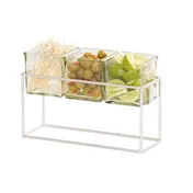 Cal-Mil 23747-6-49 3 Jar Holder, 12.5"W X 4.5"D X 6"H, Chrome-Plated Wire 1 image