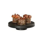 Cal-Mil 23755-102-13 Pedestal Stand, Round Black Melamine, 10.25" Dia x 2.25" H, Dishwasher-Safe 1 image