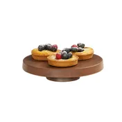 Cal-Mil 23755-102-78 Pedestal Stand, 10.25" Dia x 2.25" H, Brown Walnut Melamine, Dishwasher Safe 1 image