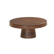 Cal-Mil 23755-104-78 Pedestal Display Stand, 10.25" Dia X 4.25" H, Brown Melamine, Dishwasher-Safe 2 image