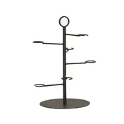 Cal-Mil 23763-13 Madison Glass Tower, 15" W x 15" D x 17" H, Black Metal Round, Holds 6 Glasses 2 image