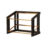 Cal-Mil 23780-2-13 Brooklyn Merchandiser, 2-Tier, Textured Wood Base Accented By Antique Brass Details 2 image