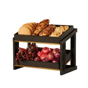 Cal-Mil 23780-2-13 Brooklyn Merchandiser, 2-Tier, Textured Wood Base Accented By Antique Brass Details 1 image