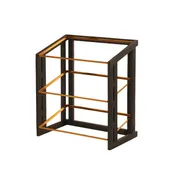 Cal-Mil 23780-3-13 Brooklyn Merchandiser, 3-Tier, Textured Wood Base Accented By Antique Brass Details 2 image