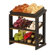 Cal-Mil 23780-3-13 Brooklyn Merchandiser, 3-Tier, Textured Wood Base Accented By Antique Brass Details 1 image