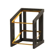 Cal-Mil 23781-2-13 Brooklyn Merchandiser, 2-Tier, Textured Wood Base Accented By Antique Brass Details 1 image