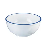 Cal-Mil 3343-10-15 Enamelware Bowl, 10.75" Dia. X 5"H, Round, Blue Rim 1 image