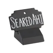 Cal-Mil 3344-13 Write-On Tabletop Sign, 3" W x 2" D, Melamine Black Sign with Base, Table Number 1 image