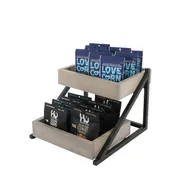 Cal-Mil 3448-110 Aspen Merchandiser, 15.5" X 16.5" X 12"H (2) Tier, Metal And Gray-Washed Pine Wood 2 image