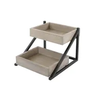 Cal-Mil 3448-110 Aspen Merchandiser, 15.5" X 16.5" X 12"H (2) Tier, Metal And Gray-Washed Pine Wood 1 image