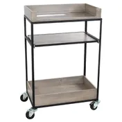 Cal-Mil 3461-110 Aspen Beverage Cart, 16x27x41, 3-Tier, Reclaimed Wood, Gray, Black Powder-Coated Metal Frame 1 image