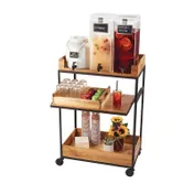 Cal-Mil 3461-99 Madera Natural Wood Beverage Cart, 27W x 16D x 41H, 3 Shelves 1 image