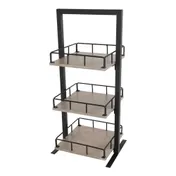 Cal-Mil 3494-3-110 Aspen Merchandiser, 12" X 12" X 31"H (3) Tier, Metal And Gray-Washed Pine Wood 1 image