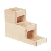Cal-Mil 3612-71 3 Jar Display, 5.25"W X 14.5"D X 12.5"H, Stair Step, Includes (3) Glass Jars 1 image