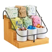 Cal-Mil 3638-60 Condiment Station, 14.5"W X 13"D X 12.25"H, 3-Tiers, Black Wire Frame 2 image