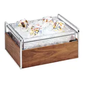 Cal-Mil 3702-10-49 Ice Housing, 11-1/4"W x 13-3/4"D x 7-1/4"H, Wood Chrome Frame, Pan - Complete 1 image