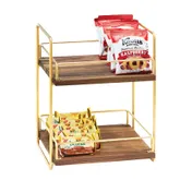 Cal-Mil 3704-2-46 Mid-Century Merchandiser, 13"W X 12"D X 16.5"H, 2-Tier (2) Adjustable Wood Shelves 1 image