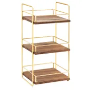 Cal-Mil 3704-3-46 Mid-Century Merchandiser, 13"W X 12"D X 26"H, 3-Tier (3) Adjustable Wood Shelves 1 image