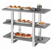 Cal-Mil 3708-83 Ashwood Frame Riser, 32"W X 13.75"D X 25"H (3) Tier, Rectangular 1 image