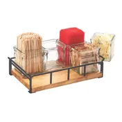 Cal-Mil 3713-99 Madera Jar Organizer, 13.5"W X 8.5"D X 5"H, Rectangular (6) 4" X 4" Glass Jars 1 image