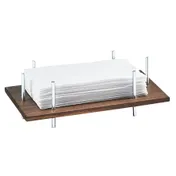 Cal-Mil 3718-49 Napkin Holder, 10"W x 5-1/2"D x 3-1/2"H, Wood/Chrome, Fits 4" x 8" Napkins 1 image