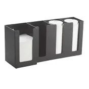 Cal-Mil 376-13 Classic Napkin/Lid Organizer, 17.5"W X 5"D X 8"H (3) 4" Section (1) 5" Section 1 image