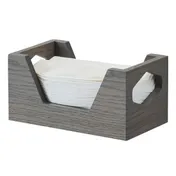 Cal-Mil 3810-83 Ashwood Napkin Holder, 4" W x 8" H, Geometric Cutouts, Oak Wood, Gray Wash 1 image