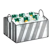 Cal-Mil 41115-10-13 Ice Housing, 12-7/8"W x13-1/4"D x8-1/8"H Black Metal, Pan/Rack, BPA-Free 1 image