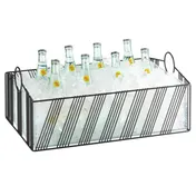 Cal-Mil 41115-12-13 Rectangular Ice Housing 21"x13-1/4"x8-1/8", Black Metal, BPA-Free Pan & Wire 1 image