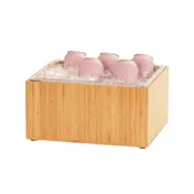 Cal-Mil 475-10-60 Ice Display Housing, 10"W x 12"D x 6.5"H Bamboo Frame, Polycarbonate Pan, BPA-Free 1 image