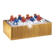 Cal-Mil 475-12-60 Ice Housing, Rectangular 12" W x 20" D x 6.5" H, Bamboo Frame, Polycarbonate Pan 1 image