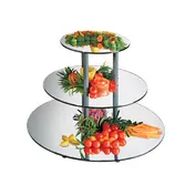 Cal-Mil MT240 Gourmet Mirror Riser, 24" Dia. X 18.75"H, 3-Tier, Round 1 image