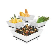 Cal-Mil SR1010-13 Gourmet Quad Bowl Display, 19"W X 19"D X 11"H, 3-Tier, Square 1 image